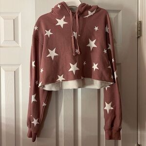 Bloom Mauve Star Cropped Hoodie